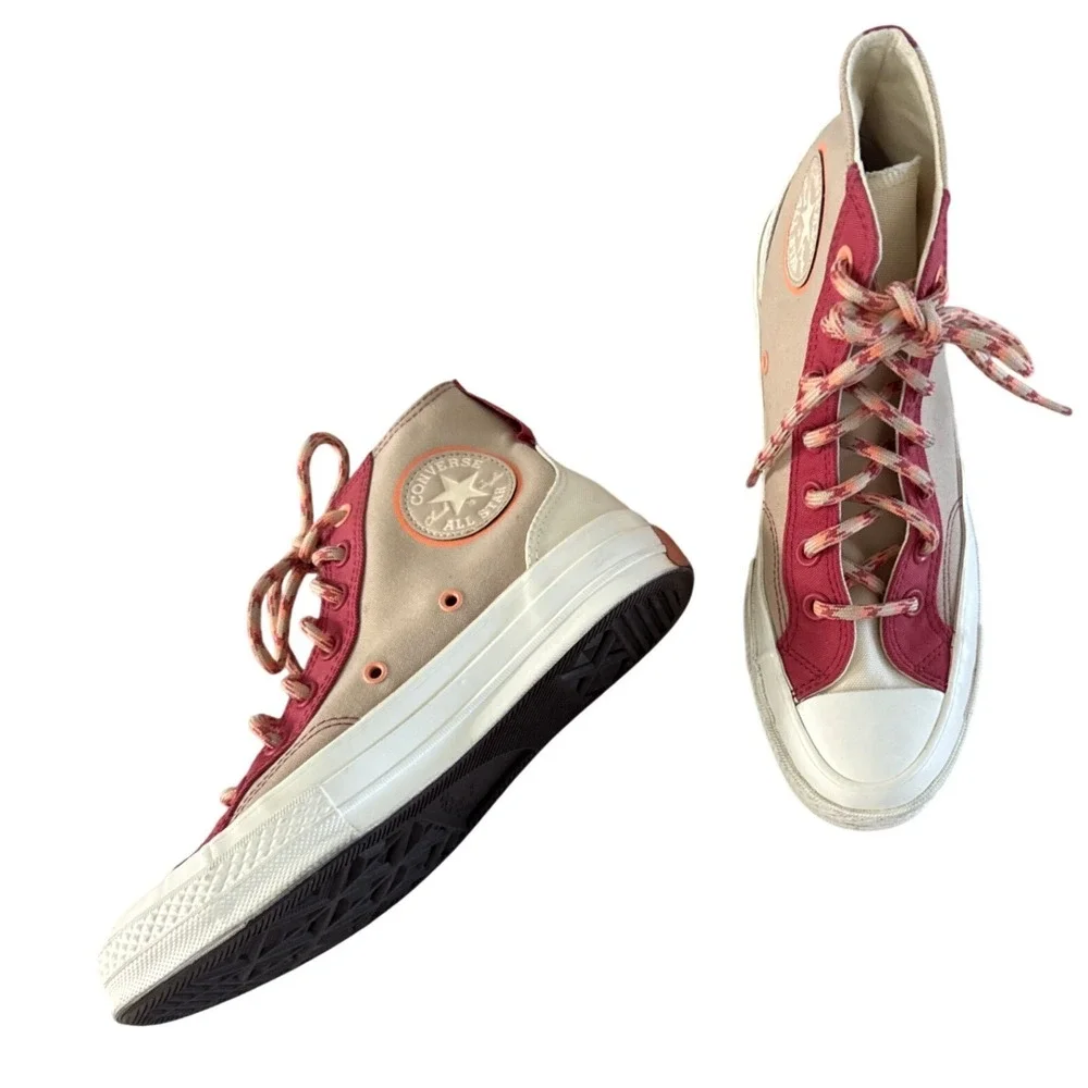 Converse Chuck 70 High Colorblock Overlay Rhubarb Pie A05128C Women 7.5 Men 5.5 - Picture 4 of 12